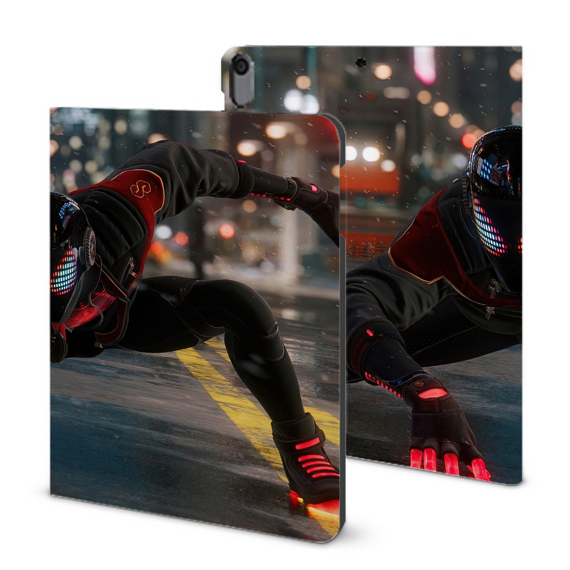 （画像用） Spider Man スパイダーマン IPad ケース ブック型 PUレザー TPU 耐衝撃 軽量 薄型 ペン収納なし 全面保護 IPad 各モデル対応